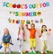 Glitter School’s out for Summer Banner and Colorful Glittery Summer Patterns Banner End of School Year Garland Banner Summer Vacation Beach Pool Party Fireplace Mantle Decorations